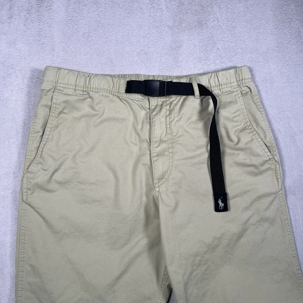 Polo Ralph Lauren Pants Mens Large Khaki Belted Chino Stretch Casual Classic Fit